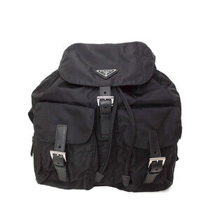 PRADA Two Pocket Tessuto Backpack Rucksack Daybag Black
